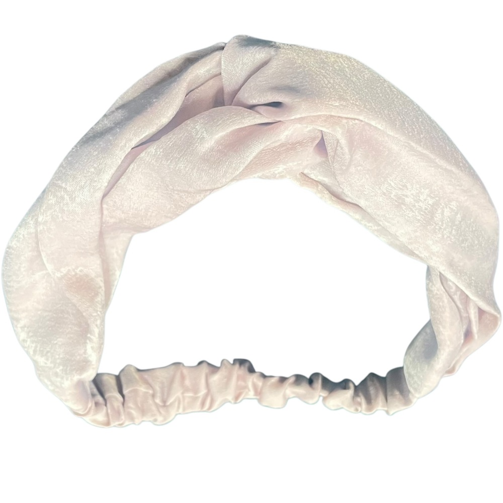 Knotted Top Satin Headband Pink Gold Maroon